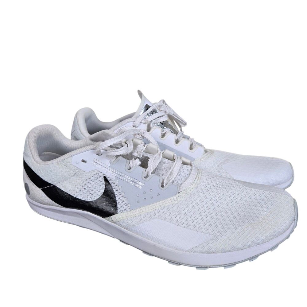 Nike Zoom Rival Waffle 6 Racing Sneakers Sz 9.5 White Black Silver Cross Country